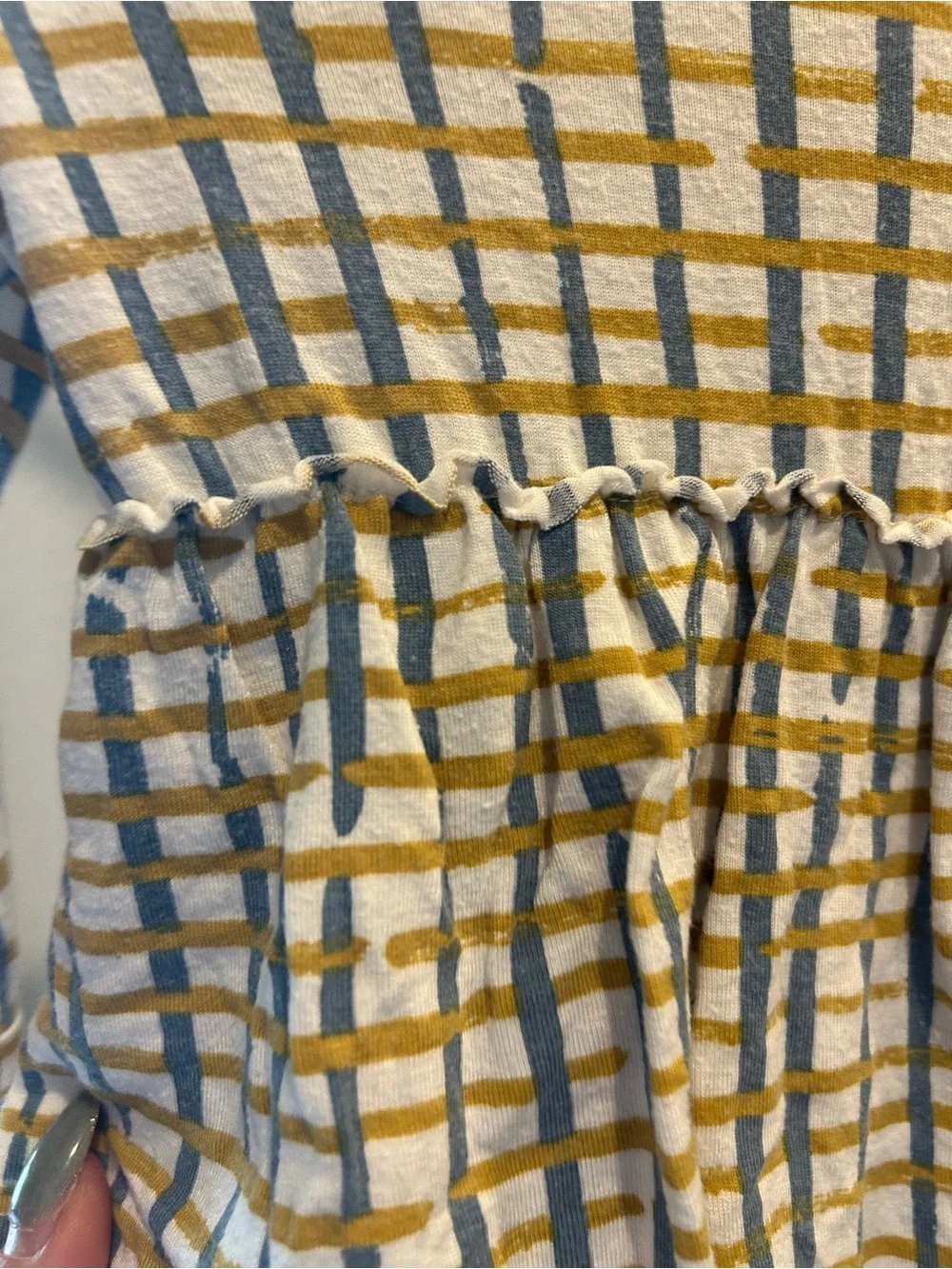 Spearmint Love Bamboo Plaid Long-Sleeve Bodysuit Dress - Mustard & Gray